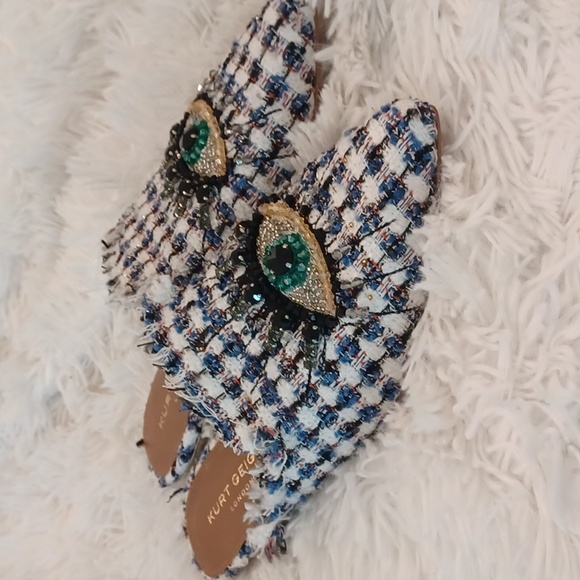 Kurt Geiger London Olive Eye Tweed Crystal Embellished Eye Mules SZ EU 38.5 NEW - Picture 4 of 9